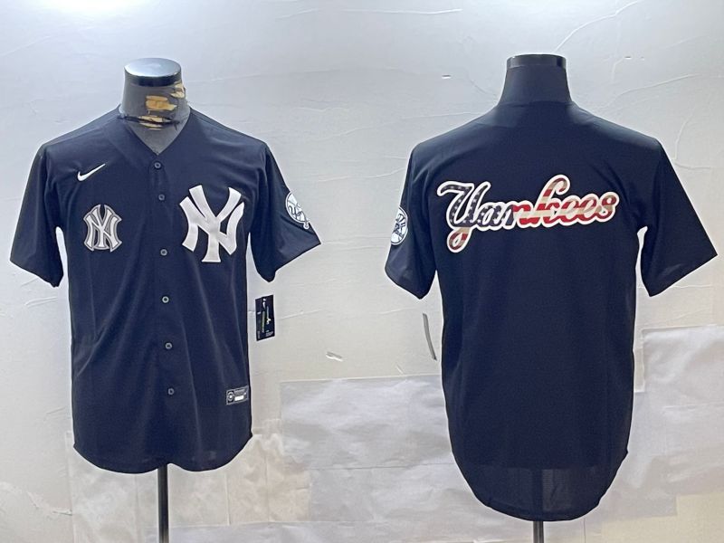 Men New York Yankees Blank Black Fashion Game Nike 2024 MLB Jersey style 6